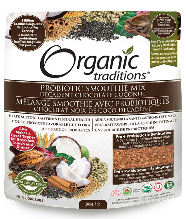 Organic Traditions - Probiotic Smoothie Mix, Choc Coconu - 200 g