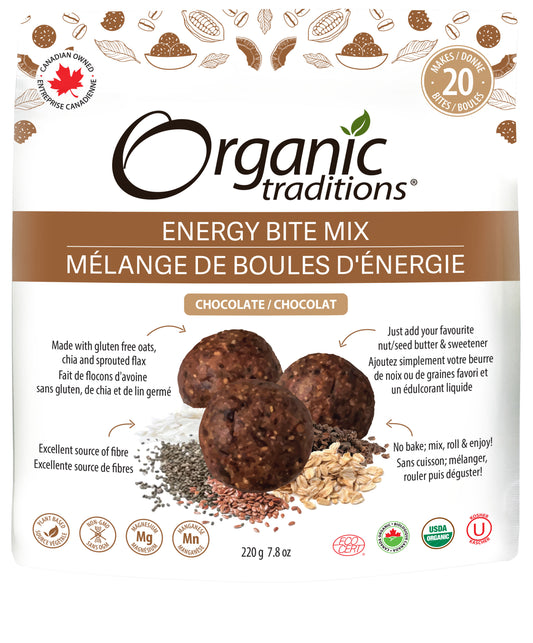 Organic Traditions - Energy Bites - Chocolate - 220 g
