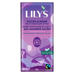 Lily's Sweets   Chocolate Bar   40% Salted Caramel Milk Chocolate Style85G
