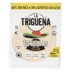 Les Aliments La Triguena Foods   Gluten Free Corn Tortillas   Corn Tortilla 8'' Plain340G